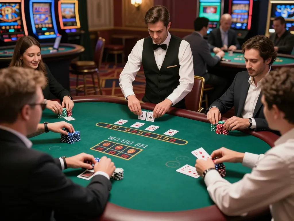 Engaging blackjack gameplay at LC88 casino with players focused on strategy and bets.