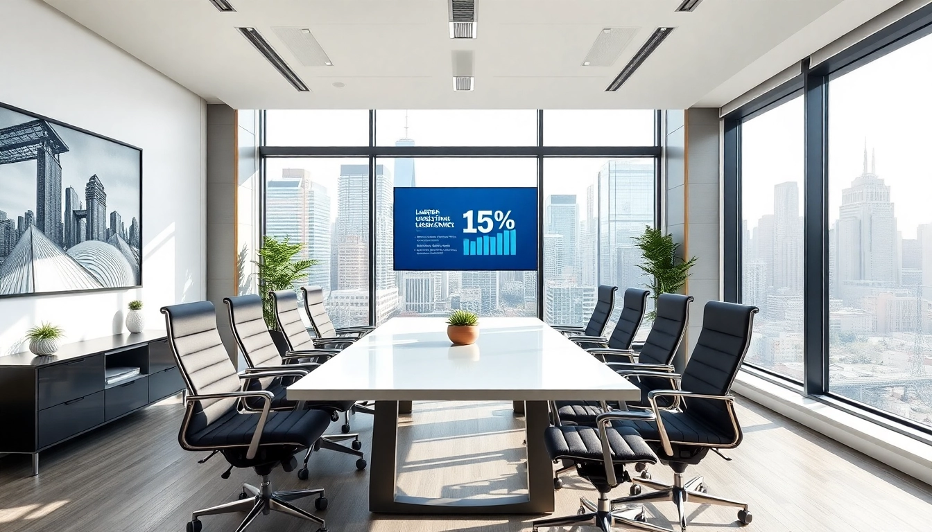 Showcasing a professional environment for industrial leasing with modern features and bright lighting.