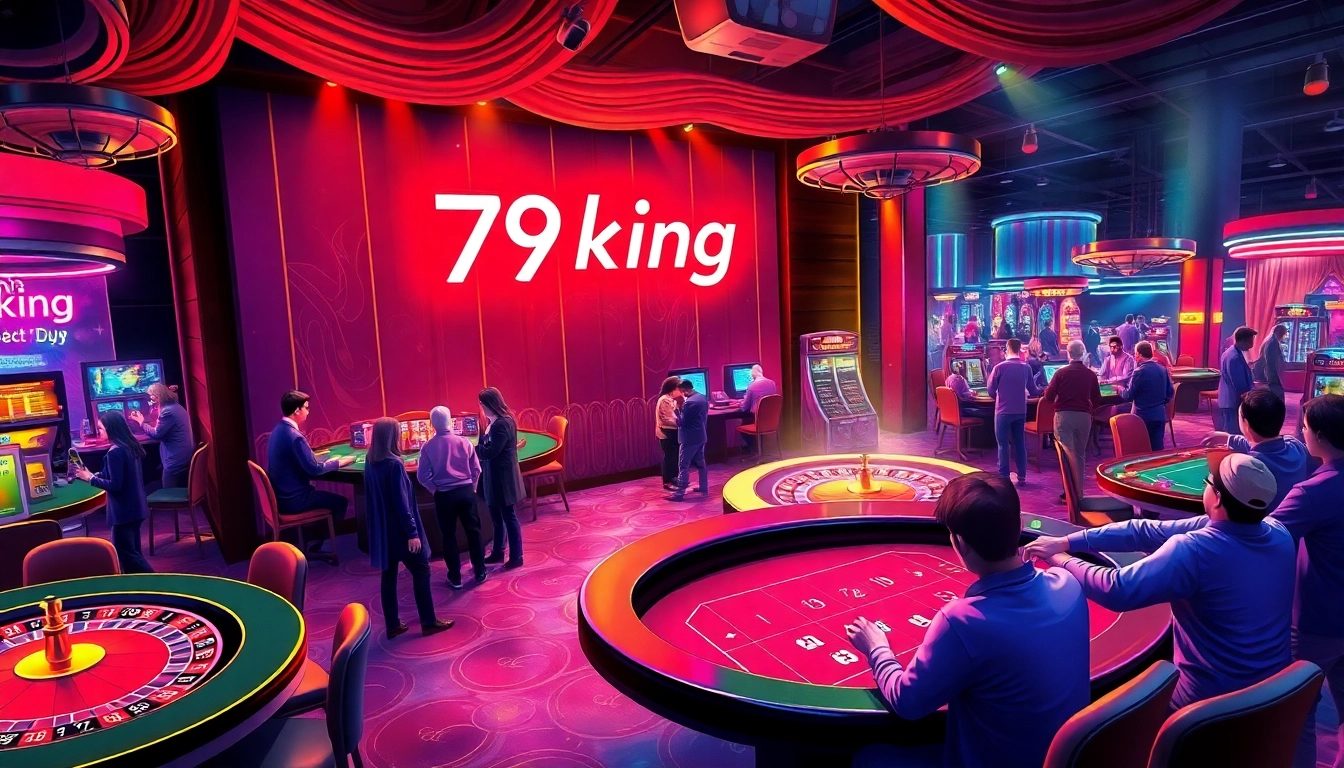 Experience the thrill of 79king at an upscale casino, featuring a vibrant poker table and roulette excitement.
