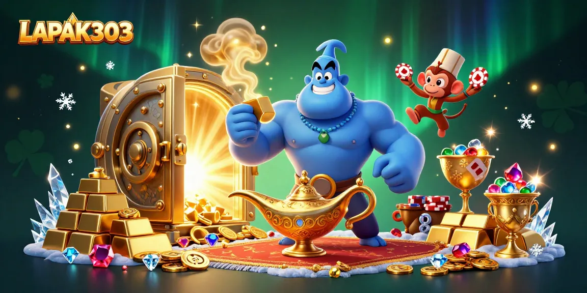 LAPAK303 invites players to enjoy exciting casino games with a dynamic scene of golden treasures.