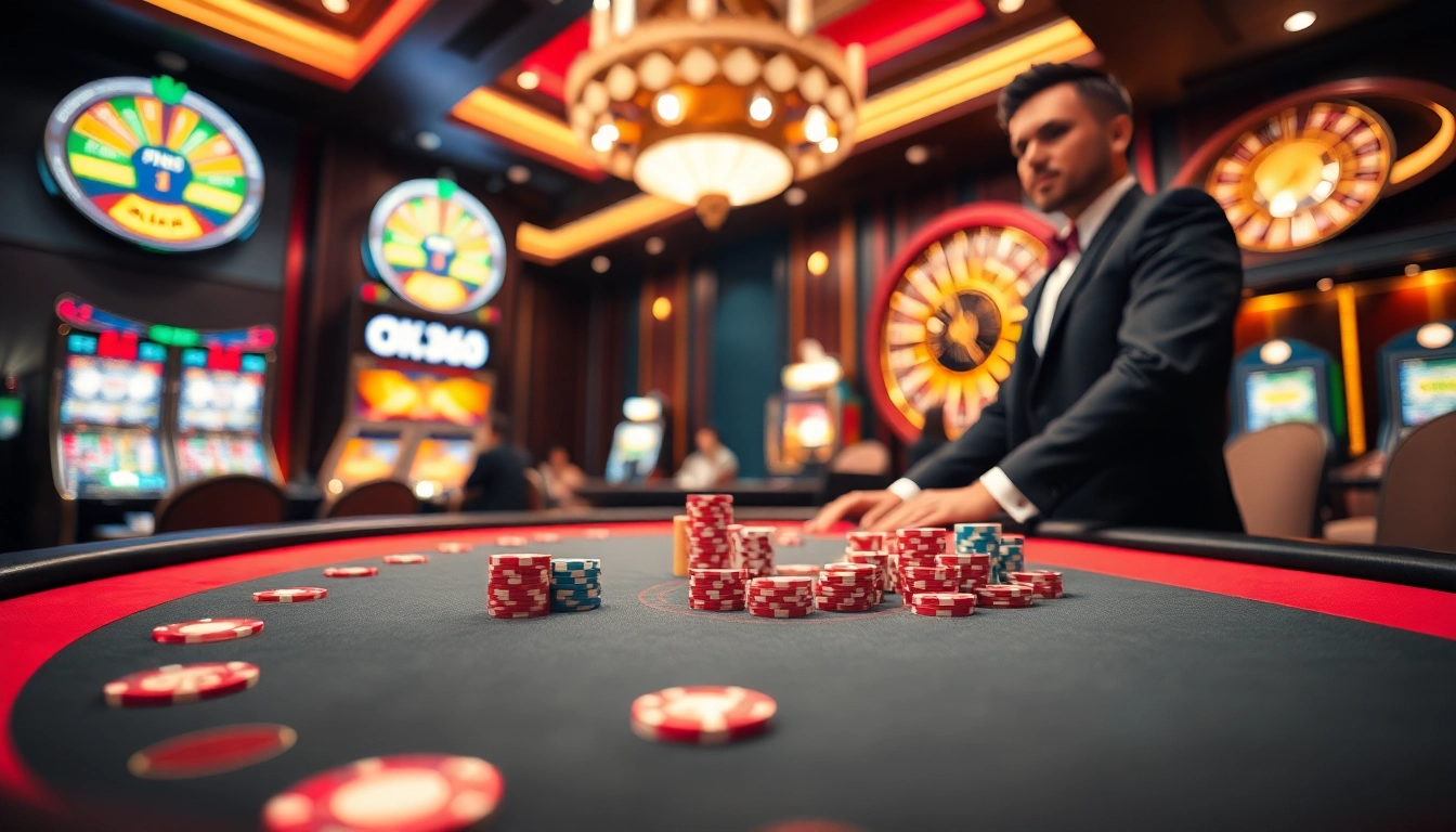 Experience thrilling gameplay at ok365 with vibrant casino elements and luxurious atmosphere.