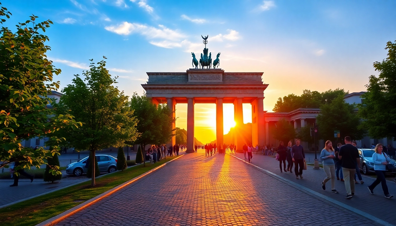 Besuchen Sie deutschland und erleben Sie die Atmosphäre am Brandenburger Tor in Berlin.