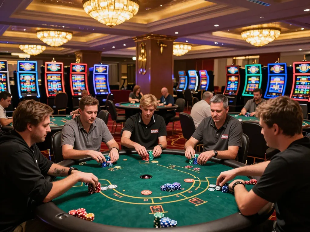 Experience strategic poker action at open88's vibrant casino scene, filled with engaging players.