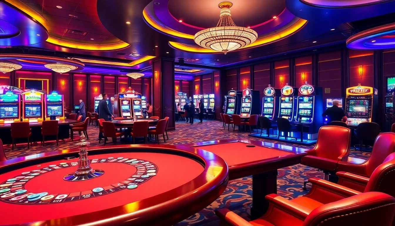 Experience the excitement of gambling at 789p with a luxurious casino interior scene.