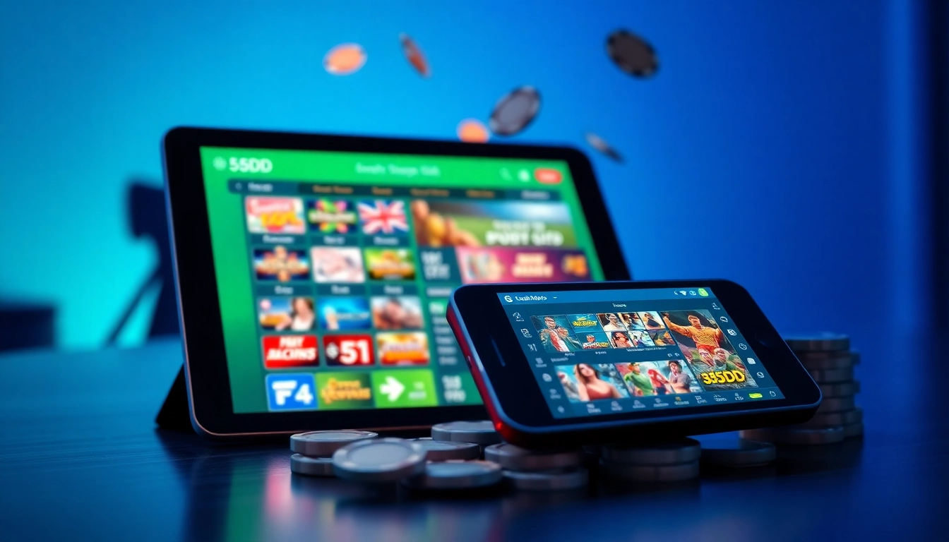 Online betting interface showcasing exciting 55DD games on various devices.
