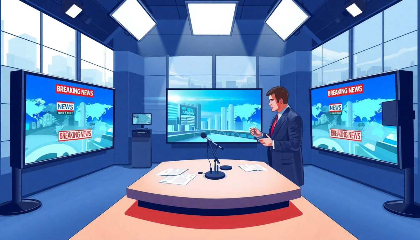 Watch CNN Live Stream as a news anchor delivers important updates in a vibrant studio.