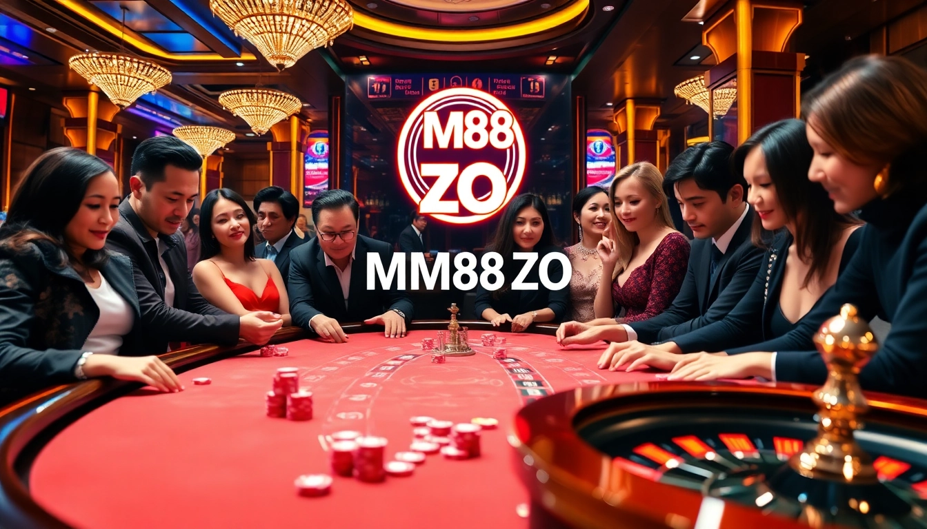 Experience thrilling games at MM88 ZO with players engaged at a vibrant casino table.