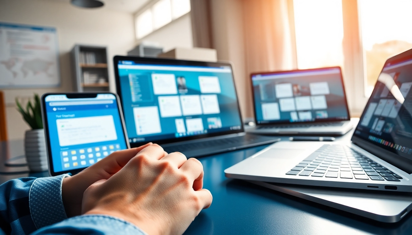 Utilizing Sogou输入法 input method on modern devices in a vibrant workspace.