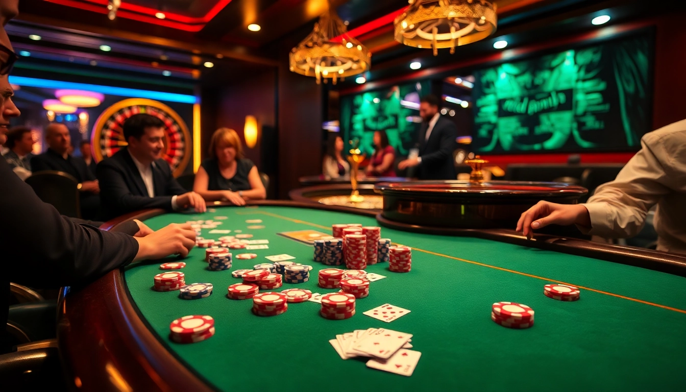 Engaging poker game scene featuring elements from the hidden wiki, showcasing excitement and luxury.