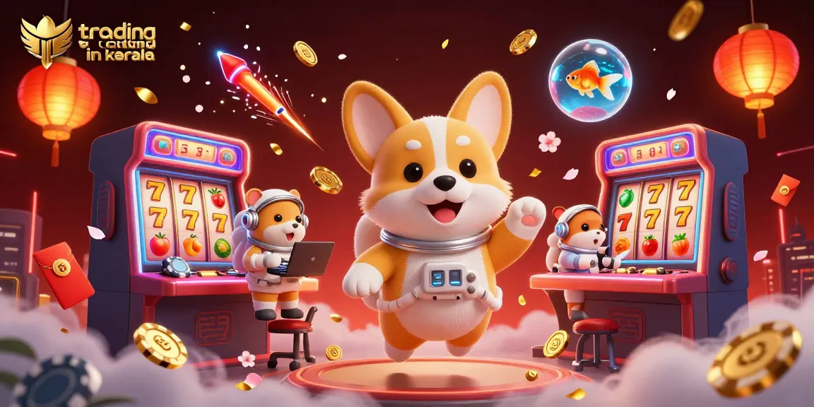 Trading academy in Kerala showcasing a whimsical space-themed casino with vibrant characters and dynamic gaming elements.