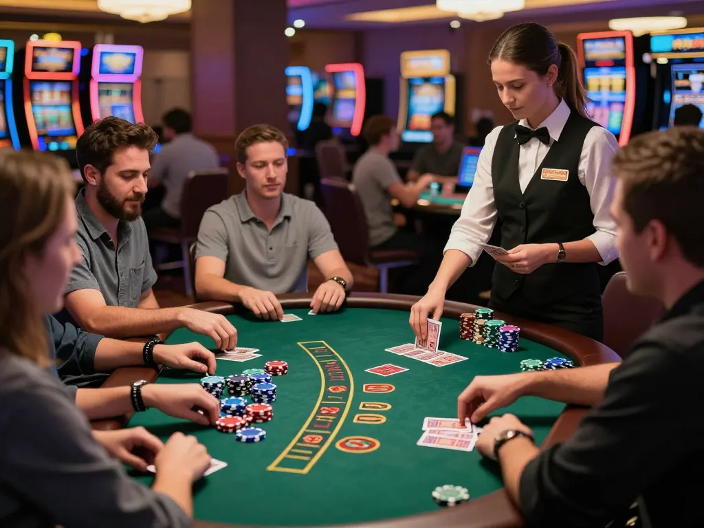 Experience the thrill of playing spinpanda spil at an exciting blackjack table with competitive players.