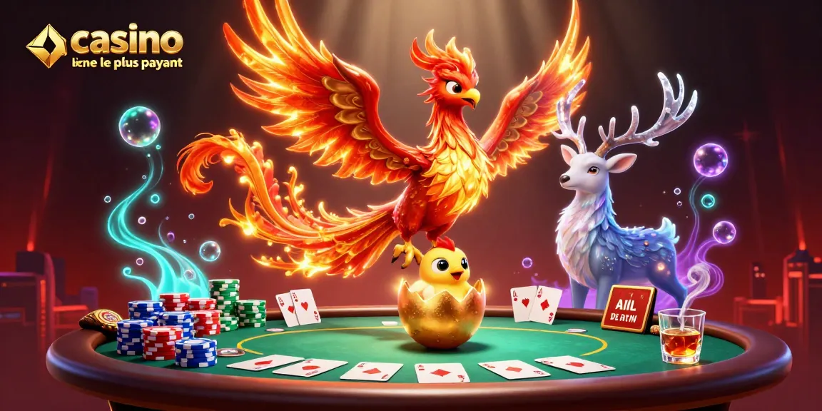 Découvrez le casino en ligne le plus payant avec un phoenix de feu dans une illustration dynamique.
