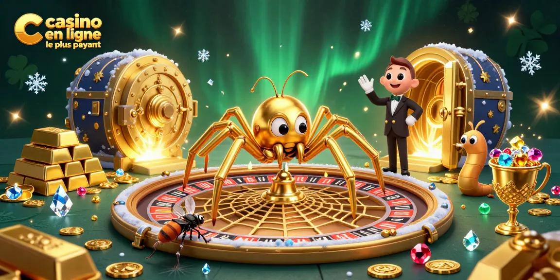 Placer des paris sur un casino en ligne le plus payant avec une araignée dorée et un croupier centipède