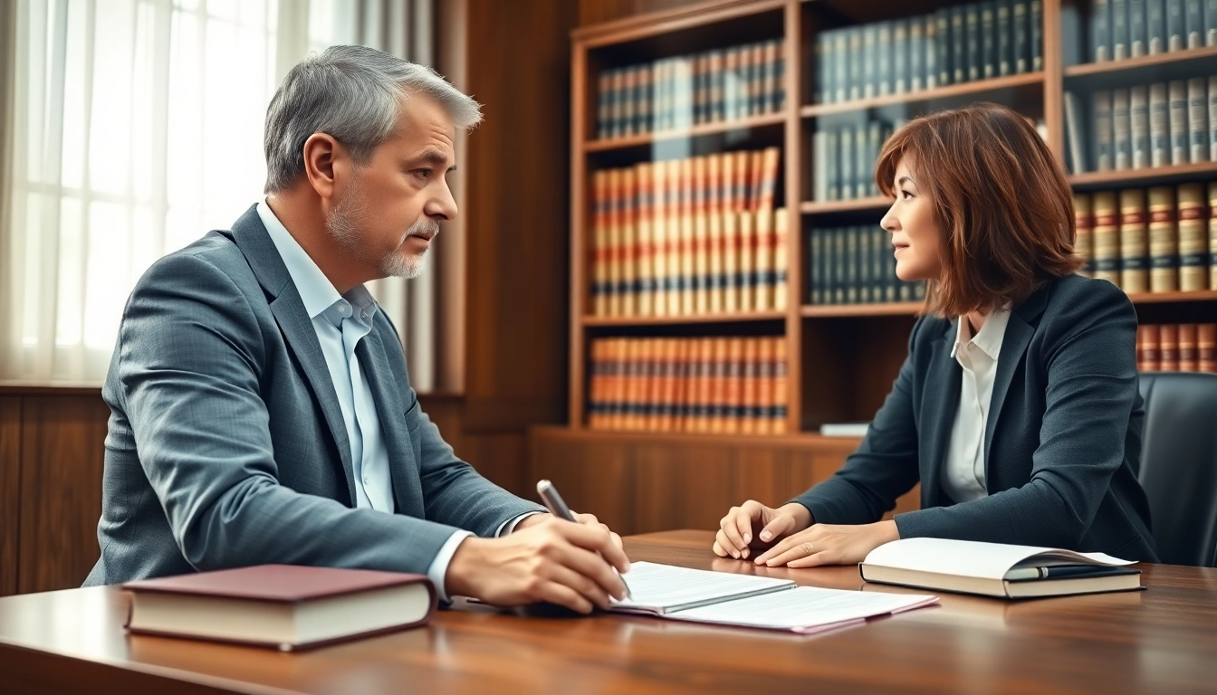 Consultation at https://www.fanninglawllc.com showing a family law attorney assisting a client.