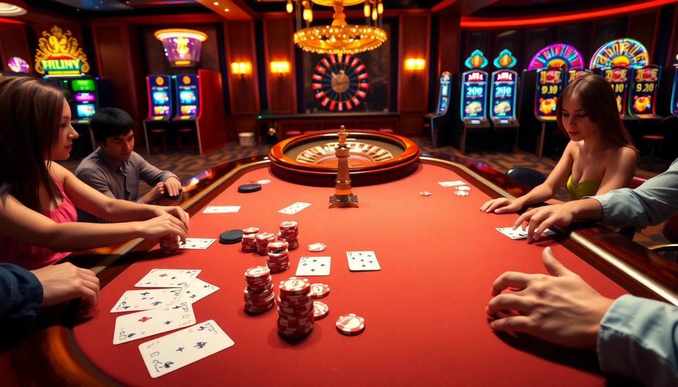 Play winning hands at the poker table inspired by https://mm88.press/ in a luxurious casino setting.