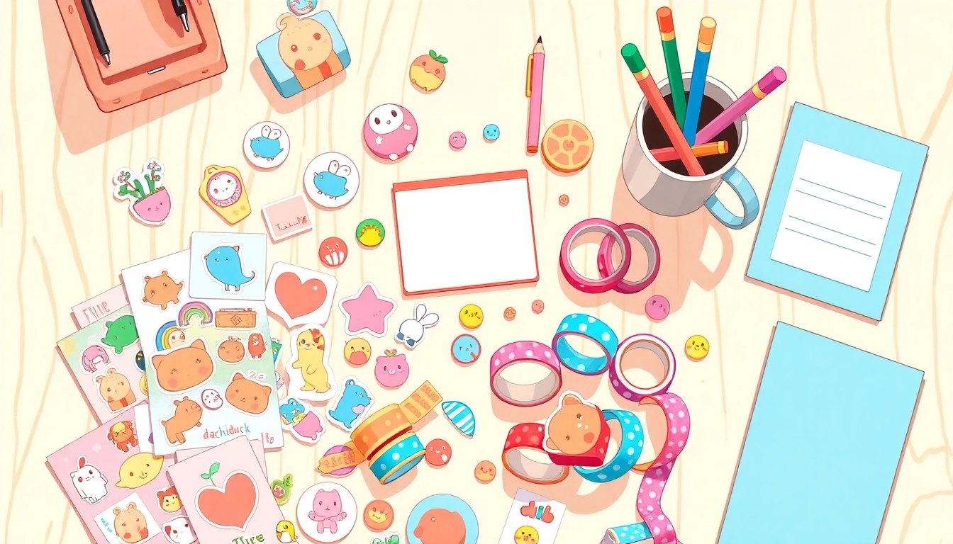 Explore the vibrant stationery collection at dachiduck.com featuring colorful stickers and washi tapes.