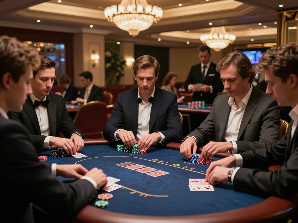 Experience the thrill at sky88 com with intense high-stakes poker in an upscale casino