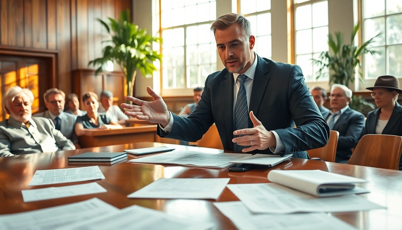 Engaging scene of an agricultural law attorney guiding farmers in legal matters.