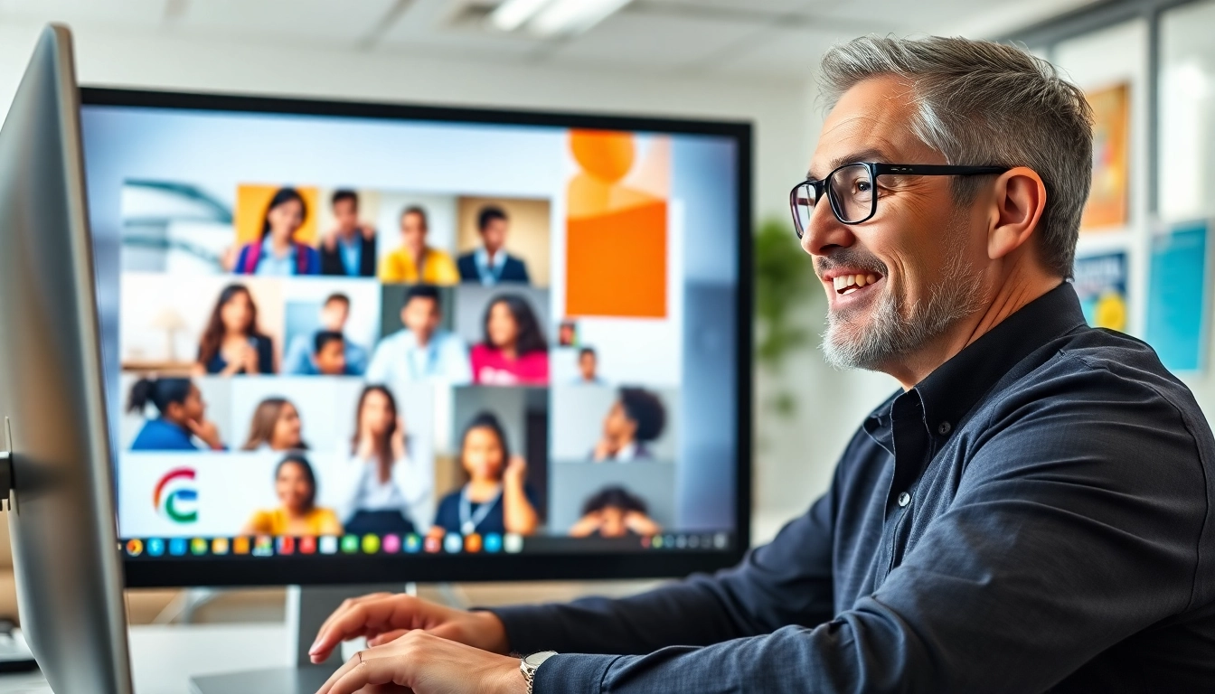 TOEFL expert help illustrated in a vibrant online tutoring session, showcasing student engagement.