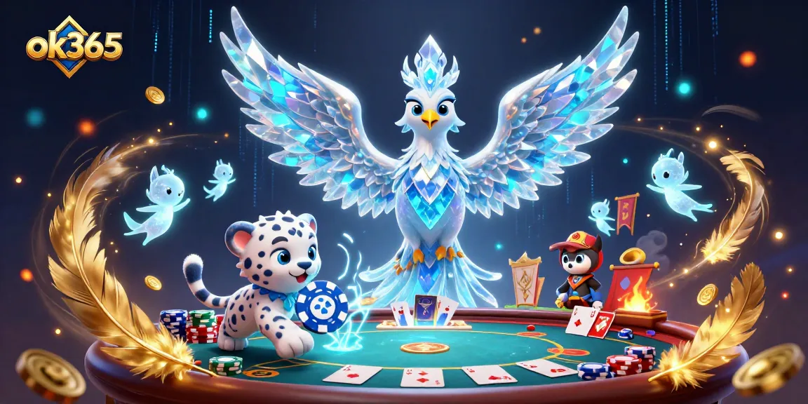 Experience exciting poker gameplay with ok365 amid animated fantasy elements and vibrant casino atmosphere.