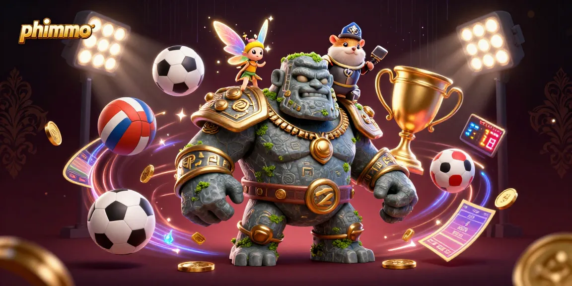 Spin for big wins with phimmoi's vibrant casino illustration showcasing lively game elements and characters.