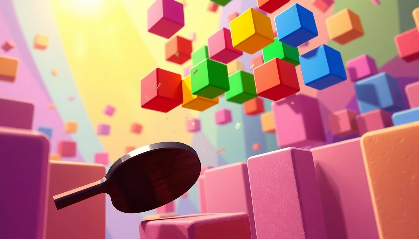 Engaging scene of the google block breaker game showcasing colorful blocks being destroyed.