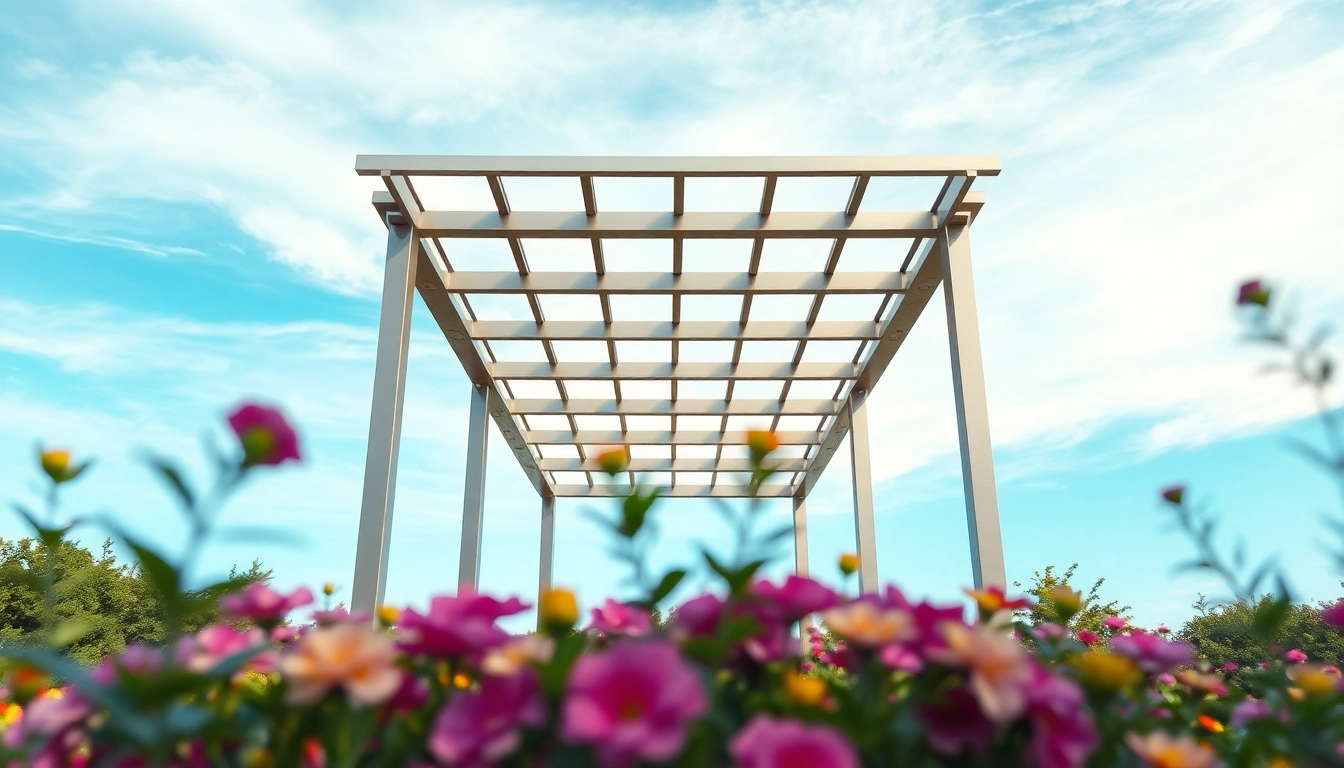 Enhance outdoor spaces with a modern steel pergola designed for elegance and durability.