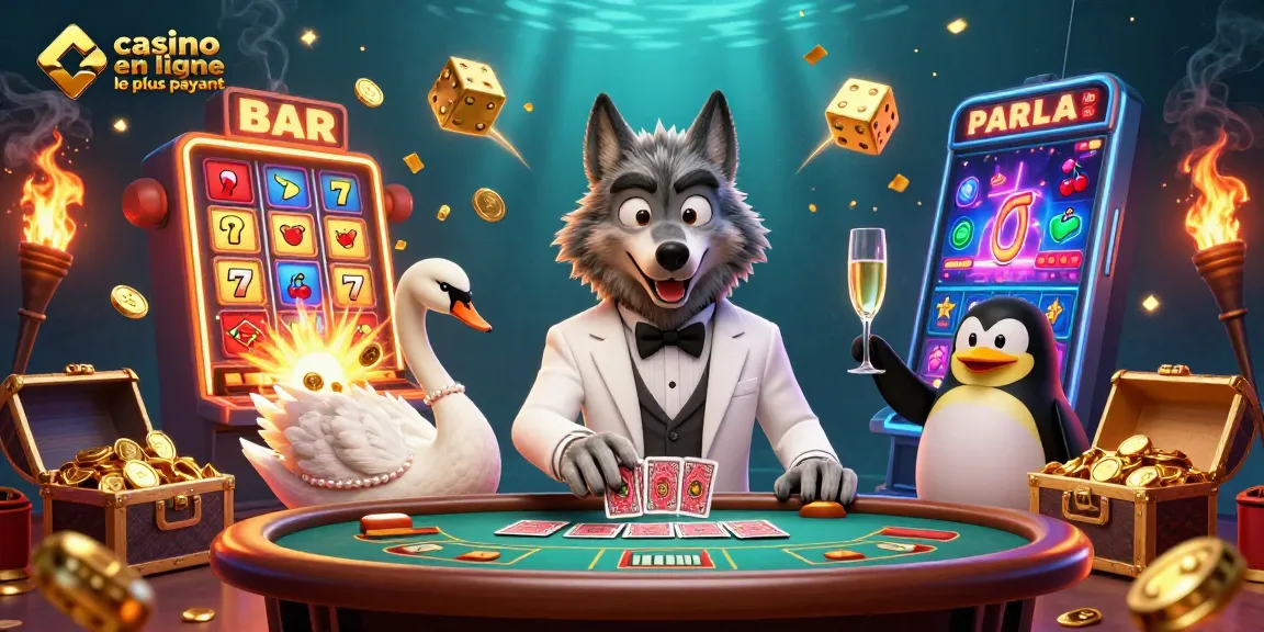 Jouez dans le casino en ligne le plus payant avec une scène animée de personnages de casino fascinants.