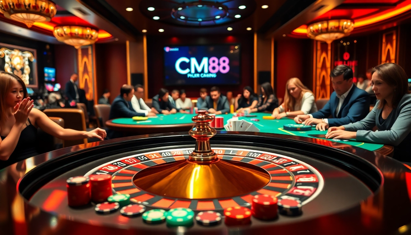 Experience the excitement of casino gaming with https://cm88seo.com/ at a vibrant roulette table.
