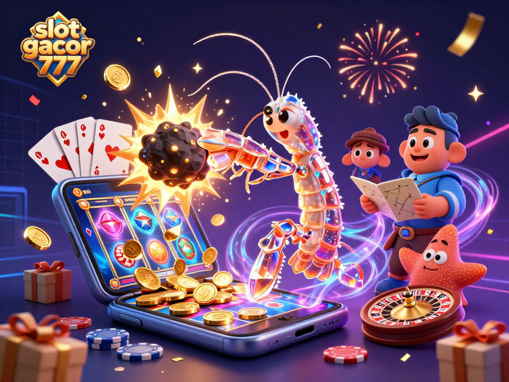 Experience slot gacor 777 action with vibrant 3D characters and casino elements bursting with excitement.