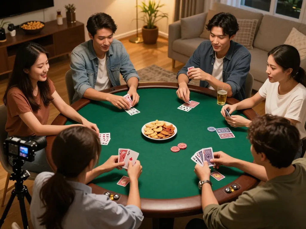 TẢI VB88 for seamless gaming experience on phone or tablet during engaging home poker game.