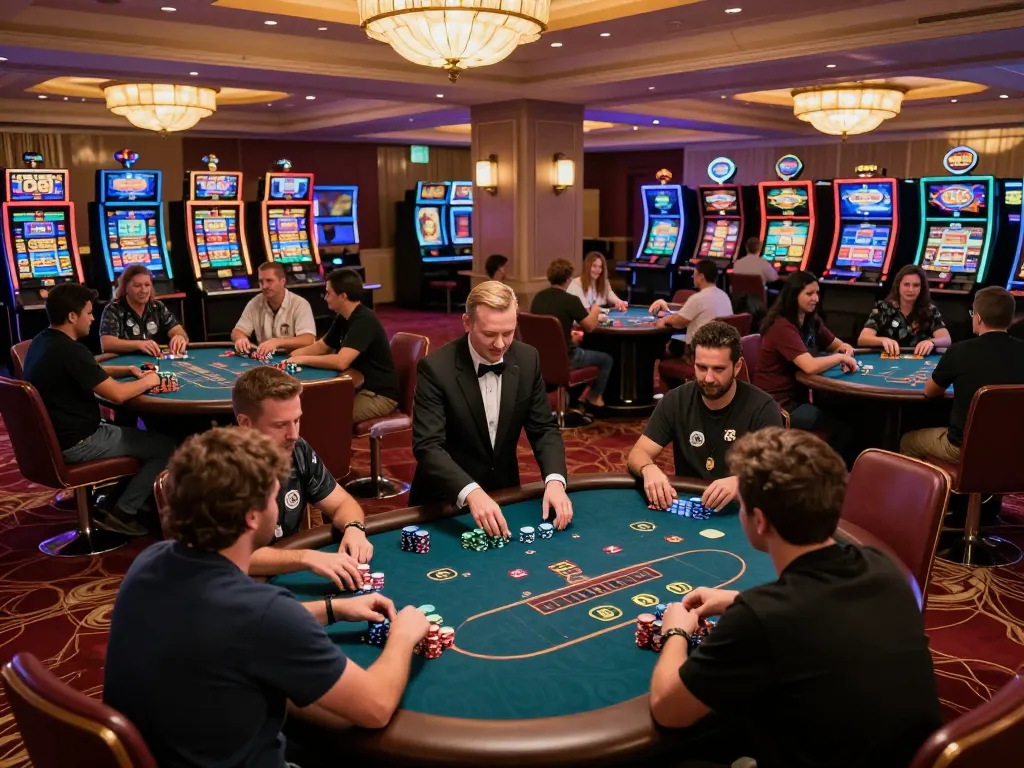 Players enjoying interactive gameplay at NHÀ CÁI DA88 casino, showcasing an engaging atmosphere.