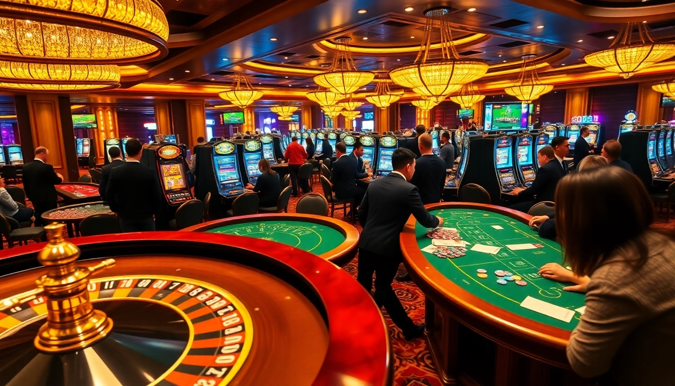 Experience the thrill of uu88 game with vibrant casino elements like roulette wheels and slot machines.