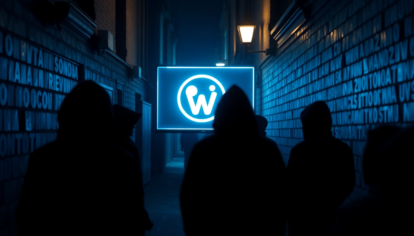 Explore the shadows of the hidden wiki in a mysterious alleyway filled with digital intrigue.