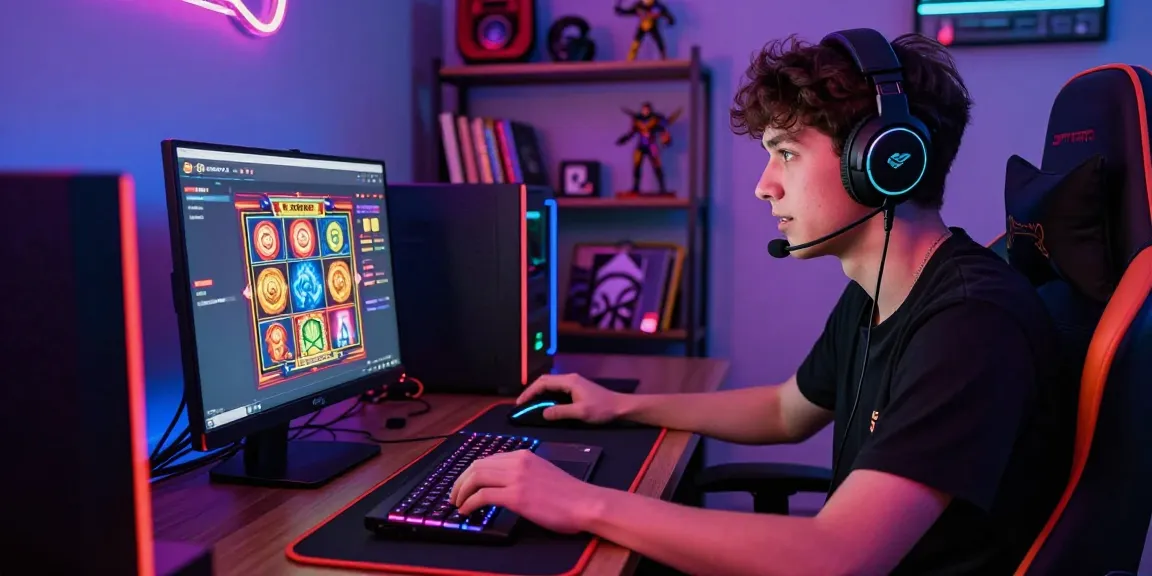 Engaged player enjoying JPTOTO's vibrant online gaming experience on a sleek laptop.