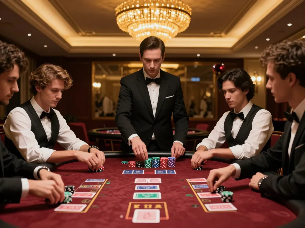 CM88 players engaging in a competitive Baccarat game with high stakes and elegant surroundings.