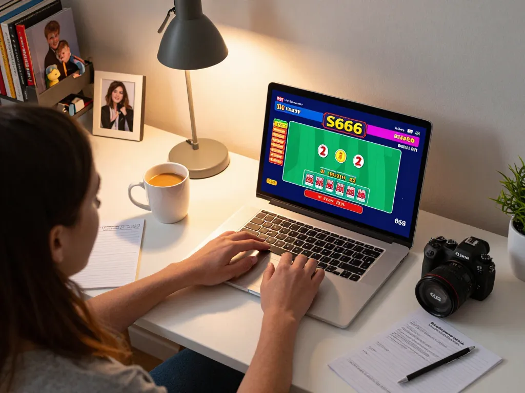 S666 online casino gaming setup showcasing dynamic blackjack gameplay and strategic notes