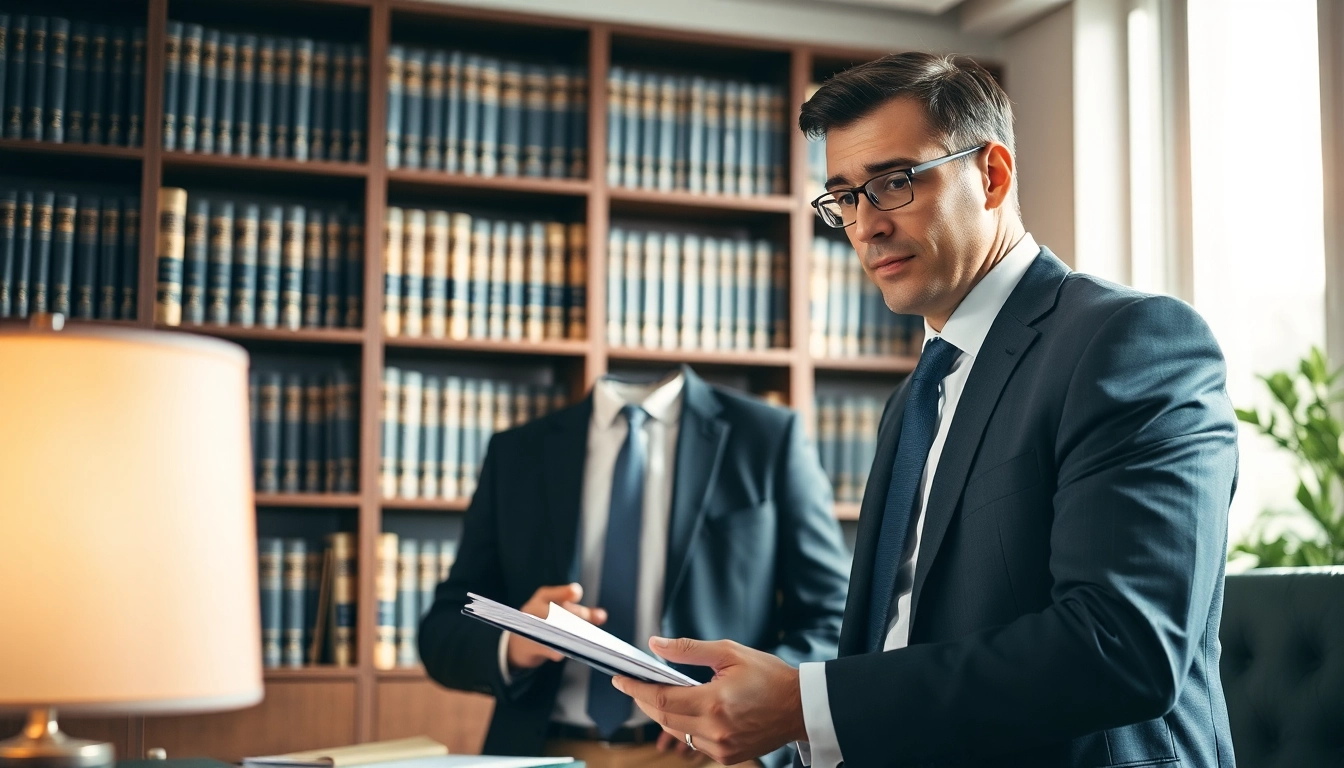 Engaging Alexandria Personal Injury Lawyer consulting with clients in a professional office setting.