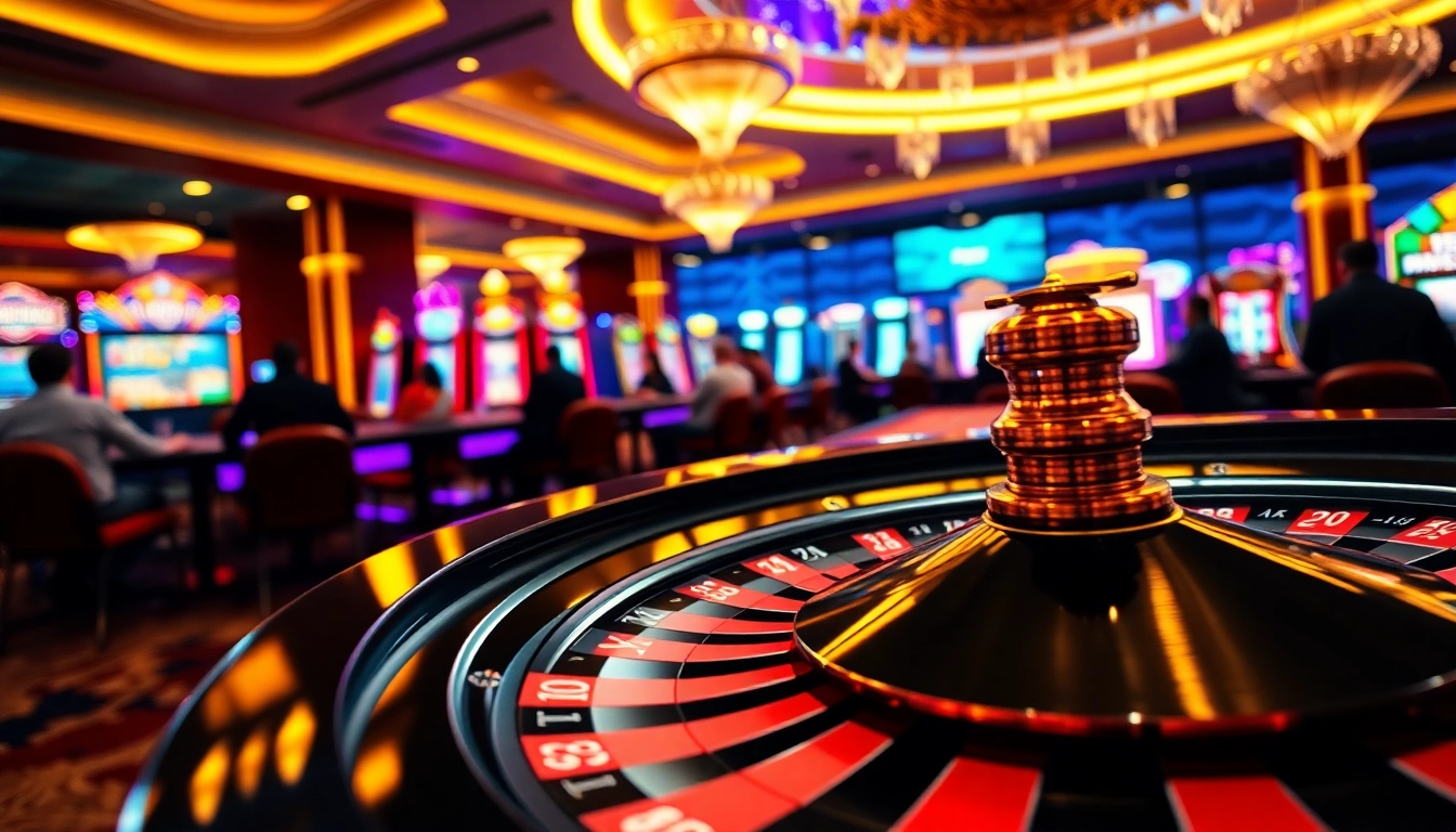Experience the luxury of gameplay at 555win com with colorful casino tables and engaging slot machines.