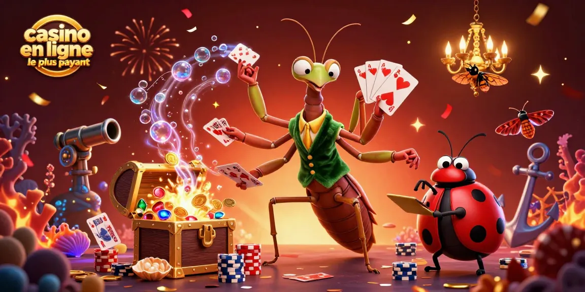 Découvrez le casino en ligne le plus payant avec un mante religieuse géant et une coccinelle gérante.