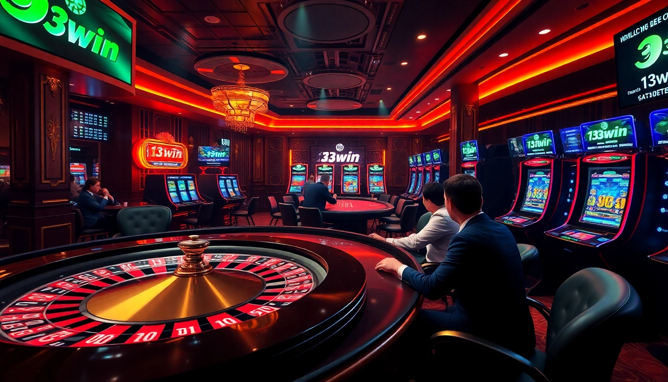 Players enjoying a thrilling roulette game at 13win's luxurious online casino.
