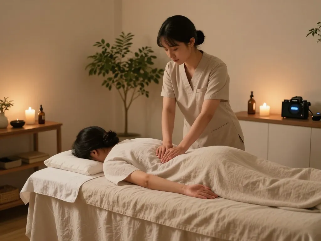 Relaxing 삼성동마사지 experience at a tranquil spa with soothing ambiance.