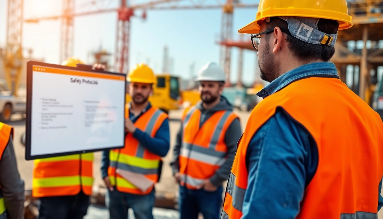 Workers engaged in construction safety training, highlighting best practices in workplace safety.