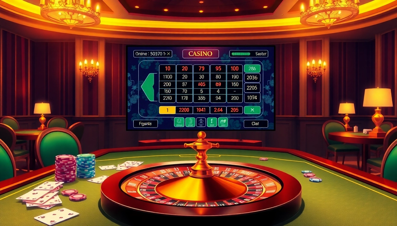 Engaging members with Tool xổ số siêu tốc at a sophisticated casino table, featuring vibrant chips and an online interface.