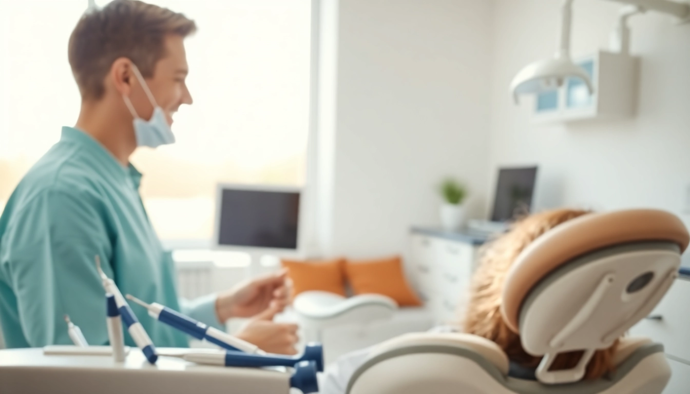 Frankfort IL dentist consulting a patient in a modern dental office for quality care.