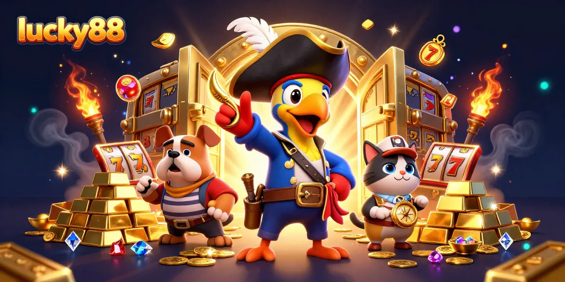 Experience the excitement at lucky88 with vibrant slot reels and dynamic casino elements.