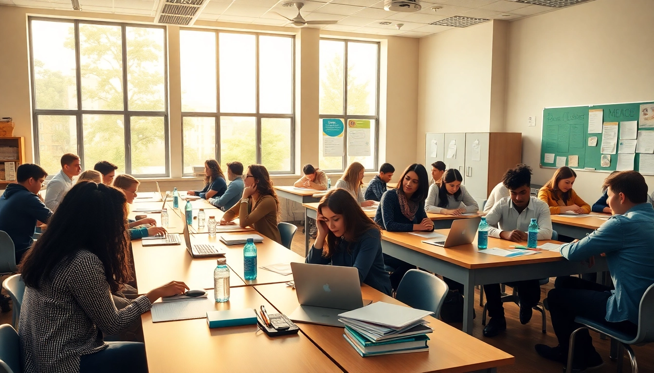 Iver Academy students actively participating in collaborative learning in a vibrant classroom.