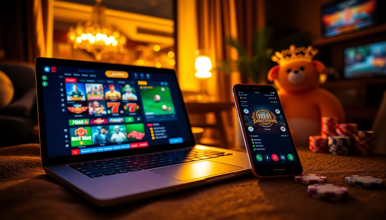 Immersive gaming experience at https://789winn.clothing/ showcasing vibrant slot games and sports betting.