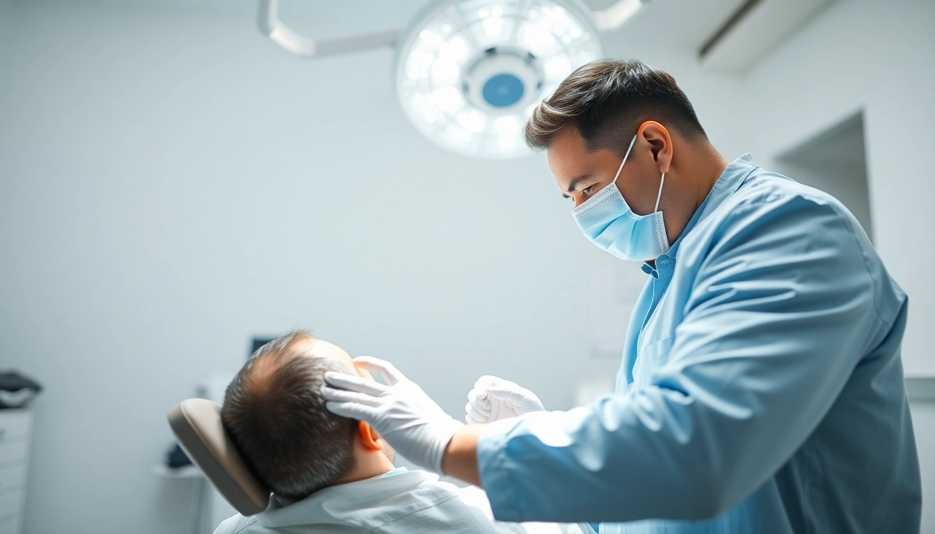 Experienced team performing hair transplant london in a modern clinic, ensuring high-quality care.