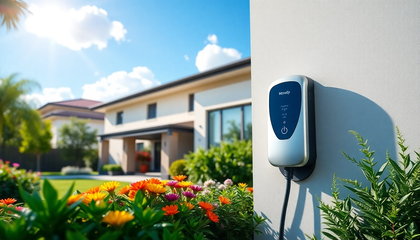 McNally EV charging station seamlessly installed at a beautiful home with a perfect landscape.